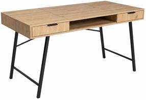Rašomasis stalas su stalčiais Akord Furniture Factory Arden, 120 cm x 50 cm, 80.5 cm, juoda sp./artisan oak sp.