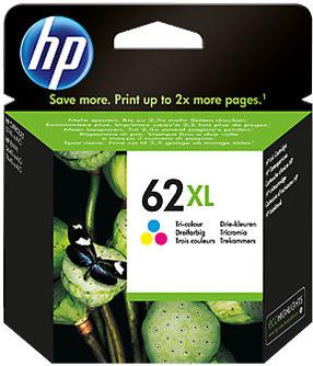 Rašalinio spausdintuvo kasetė HP No.62XL, mėlyna sp./geltona sp./violetinė sp.