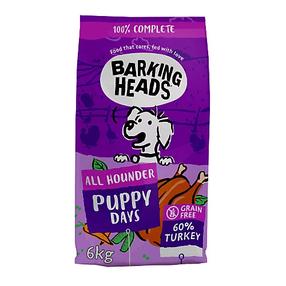 Sausā suņu barība Barking Heads Puppy Days, tītara gaļa, 6 kg