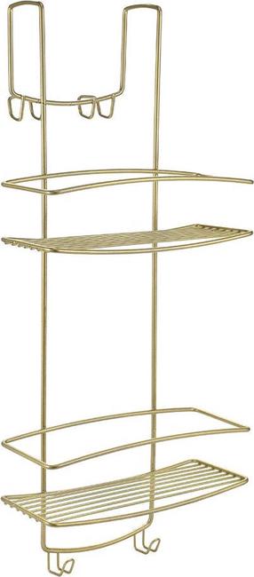 Pakabinama dušo durų lentynėlė Metaltex Onda Brass, 26 cm x 58 cm x 20 cm, žalvario sp.