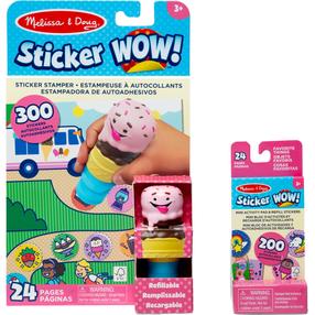 Lipdukai, rinkinys Melissa & Doug Sticker WOW! Ice Cream, mėlyna sp./rožinė sp.