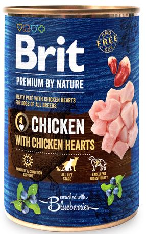 Влажный корм для собак Brit Premium By Nature Chicken with hearts, курица, 0.4 кг