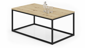 Kavos staliukas ADRK Narisa, ruda sp./juoda sp., 60 cm x 100 cm x 43 cm