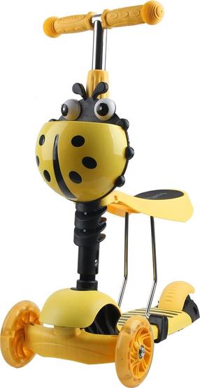 Детский самокат Enero Ladybug, желтый цв.