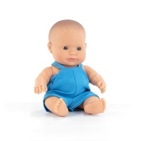 Lėlė - kūdikis Miniland My Friends & Me Caucasian Boy, 21 cm, mėlyna sp.