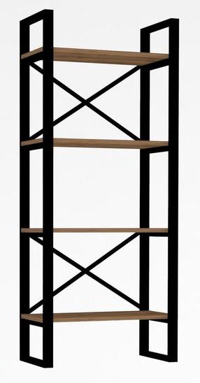 Pastatoma lentyna Kalune Design Alaro Modern, ruda sp./juoda sp., 150 cm x 32 cm x 66 cm