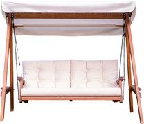 Lauko sūpynės Kalune Design Pera 2000, ruda sp./smėlio sp., 110 cm x 200 cm x 180 cm