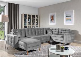 Kampinė sofa Asgard U Monolith 84, šviesiai pilka sp., 202 x 326 cm x 93 cm