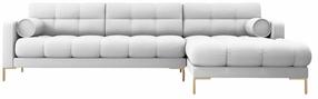 Kampinė sofa Cosmopolitan Design Bali Neve 02, aukso sp./šviesiai smėlinė, dešininė, 185 x 293 cm x 75 cm
