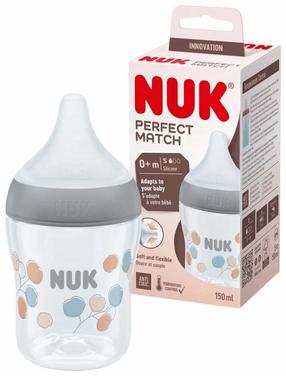 Kūdikių buteliukas Nuk Perfect Match, 150 ml, 0 mėn., skaidri sp.