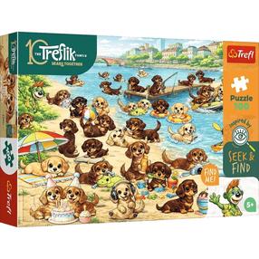 Dėlionė Trefl Seek & Find Dachshunds And Trefliks, 41 cm x 27 cm, 100 vnt., įvairių spalvų