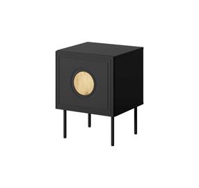 Ночной столик Cama Meble Palazzo, дубовый цв./черный цв., 58.8 см x 44.5 см x 38.4 см