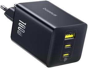 Telefono įkroviklis Baseus EnerFill FE11, USB Type A/2 x USB Type C, juoda sp., 100 W