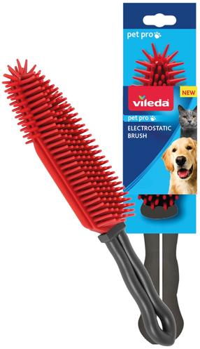 Grindų šluota Vileda Pet Pro 173019, raudona sp./pilka sp., 27 cm