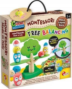 Деревянная головоломка с балансировкой Lisciani Montessori Tree, многоцветный