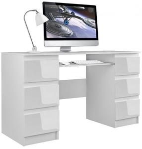 Rašomasis stalas su spintele Kuba Glossy, baltas