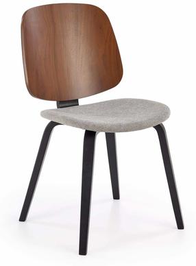 Valgomojo kėdė K563, matinė, juoda sp./pilka sp./riešuto sp., 54 cm x 45 cm x 81 cm