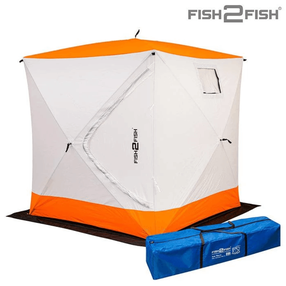 Zvejas telts Fish2Fish Cube I Winter, 220 cm, 12 g, balta krās./oranža krās.