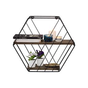 Sieninė lentyna Kalune Design Liliales, ruda sp./juoda sp., 40 cm x 44 cm x 15 cm