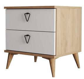 Ночной столик Kalune Design Versa-Ce 3636, дубовый цв./белый цв., 55.1 см x 52 см x 45 см