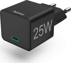 Telefona lādētājs Hama Mini, USB Type C, melna krās., 25 W