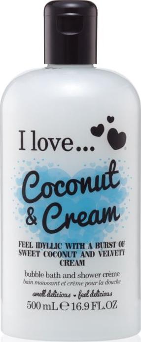 Kūno prausimosi kremas I Love Coconut & Cream, 500 ml