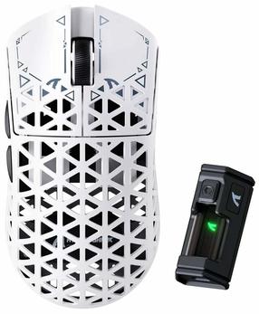 Juhtmevaba mänguhiir Attack Shark R5 Ultra, 2.4 ghz / bluetooth / usb, valge v.