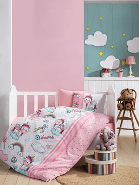 Vaikiškas patalynės užvalkalų komplektas Mijolnir Unicorn 129CTN3104, rožinė sp., 100 x 150 cm