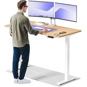 Arvutilaud reguleeritava kõrgusega Desktronic HomeOne, 160 cm x 80 cm, 72 - 119 cm, tamm v./valge v.