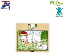 Lavinimo žaislas WOODY Educational Puzzle Sheeps, įvairių spalvų, 12 vnt.