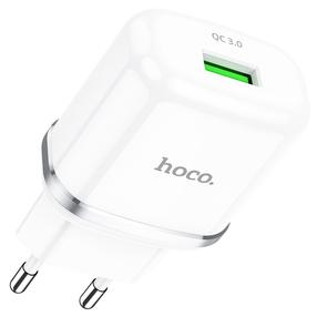 Зарядное устройство для телефона Hoco N3, USB, белый цв., 18 Вт