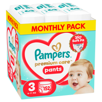 Sauskelnės-kelnaitės Pampers Premium Care Pants, 3 dydis, 6 - 11 kg, 152 vnt.