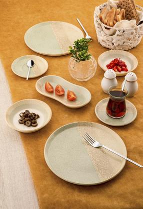 Pusdienu servīze Hermia N25006, porcelāna, zaļa krās., 26 gab.