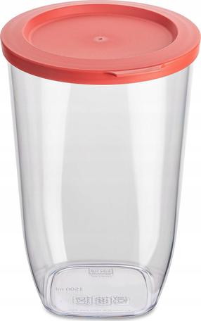 Pārtikas uzglabāšanas trauks Koziol Connect, 1.5 l, 13.2 cm x 12.5 cm, caurspīdīga krās./sarkana krās.