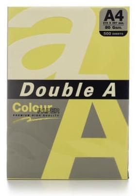 Офисная бумага Double A, A4, 80 g/m², желтый цв., 500 стр. шт.