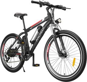 Elektrinis dviratis Myatu Ancheer, XL, 26", 250 W, 8000 Ah, juoda sp./raudona sp.