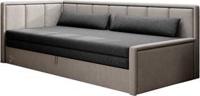 Sofa Fulgeo Poco 4, Poco 3, pilka sp./smėlio sp., kairinė, 82 x 214 cm x 77 cm