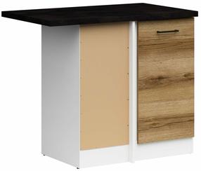 Kampinė virtuvės spintelė Junona Line, ruda sp./juoda sp., 45 cm x 78.5 cm x 85.7 cm
