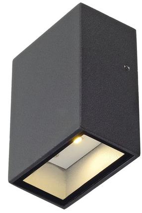 Sieninis lauko šviestuvas SLV Quad 1, 4.6W, LED, IP44, antracito sp., 6.4 cm x 8.7 cm