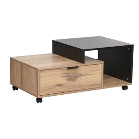 Kavos staliukas Home4you Hannes, ruda sp./juoda sp., 90 cm x 50 cm x 40 cm