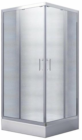 Dušo kabina Besco Modern, kvadratinė, be padėklo, 90 cm x 90 cm x 165 cm, chromo sp./matinis