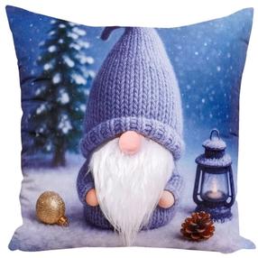 Kalėdinis dekoratyvinės pagalvėlės užvalkalas JCLC-05, mėlyna/balta, 40 cm x 40 cm