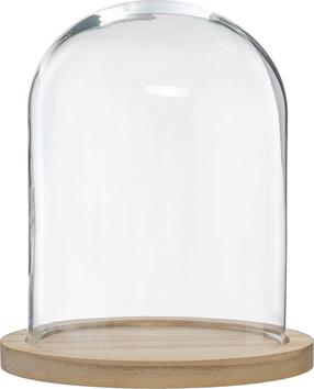 Namų dekoracija Atmosphera, stiklas/mediena, Ø 24 cm, 29.5 cm, skaidri sp./ruda sp.