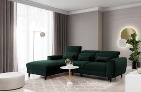 Kampinė sofa Foble Loco 35, tamsiai žalia sp., kairinė, 196 x 267 cm x 100 cm