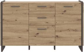 Комод Forte OSTK235-C822, коричневый цв./серый цв., 86.1 см x 141.8 см x 41.3 см