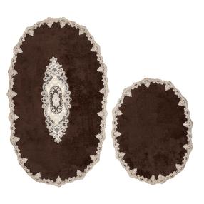 Комплект ковриков для ванны Foutastic Selonya Oval 299ANR1471, коричневый цв., 115 см x 65 см