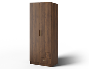 Riidekapp ADRK Novaro 80, kuld v./pähklipuu v., 52.1 cm x 80 cm x 206.6 cm