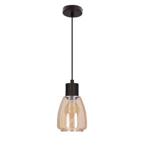 Šviestuvas kabinamas Candellux Lighting Moldo, E27, 1 x 40 W, skaidri sp./gintaro sp. / juoda sp.