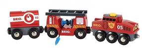  Игрушечный поезд Brio World Rescue Firefighting Train 33542, красный цв.