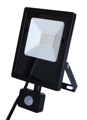 Prožektorius su judesio davikliu, pastatomas I-Watts, 20 W, 1500 lm, 6500 °K, IP44, juoda sp.
